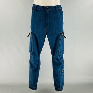G-STAR Size 36 Indigo Solid Cotton Cargo Pockets Casual Pants